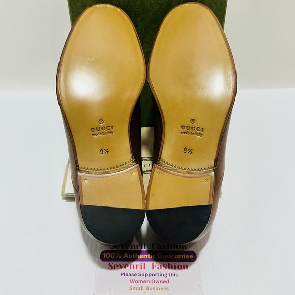Gucci Chain Interlocking GG 9.5/ US 10 Loafer Brown Italian Leather Shoe NIB main image 8